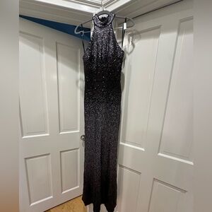 NWT Aqua Black Ombre Glitter Dress